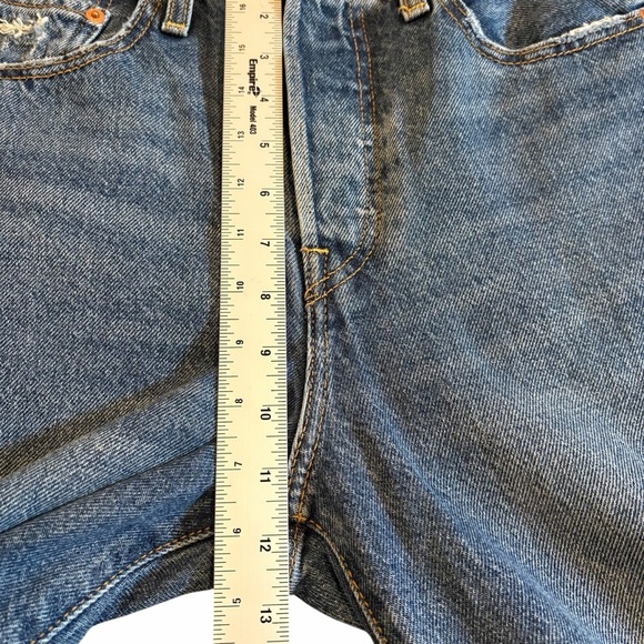 Levi’s Ribcage Straight Ankle Jeans Distressed Knee Holes 27 x 27 NWT - Picture 12 of 13